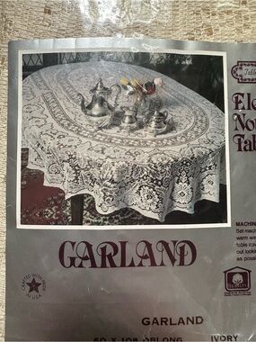 NWT Garland Elegant Nottingham Lace Oblong Made In USA Cotton